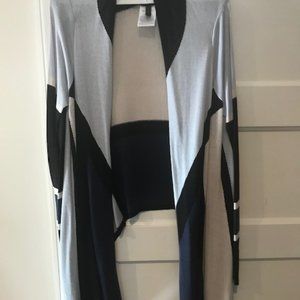 BCBG blue asymmetric cardigan